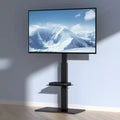 VEVOR TV Stand Mount, Swivel Tall TV Stand for 32 to 85 inch TVs, Height Adjustable Portable Floor TV Stand with Tempered Glass Base
