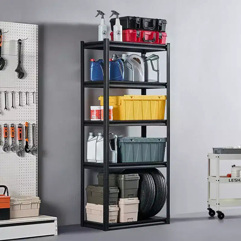 VEVOR Storage Shelves, 2000lbs, 5Tier Garage Storage Shelving,16 Dx32 Wx72 H Adjustable Metal Shelves for Garage Shelves Utility Rack Shelf,Black