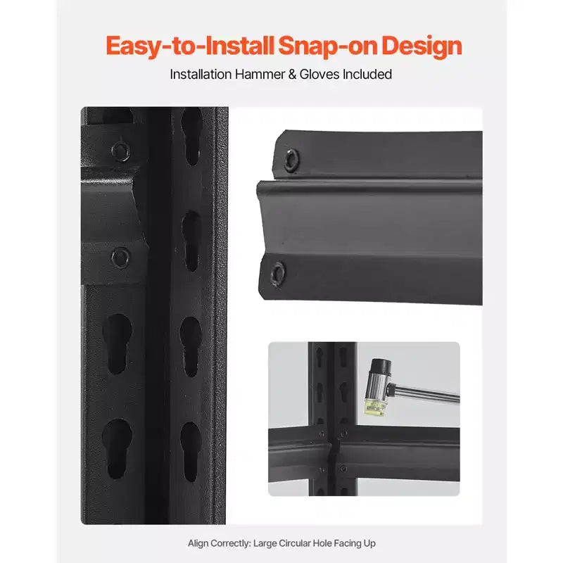 VEVOR Storage Shelves, 2000lbs, 5Tier Garage Storage Shelving,16 Dx32 Wx72 H Adjustable Metal Shelves for Garage Shelves Utility Rack Shelf,Black