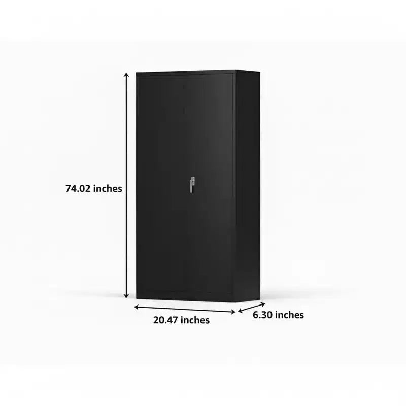 Heavy-Duty Storage Cabinet Industrial Steel Wardrobe Locker with Locking Doors, Adjustable Shelves, Hanging Rod Freestanding Closet for Garage