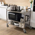 Kitchen Utility Cart, 3 Tiers, Wire Rolling Cart with 450lbs Capacity, Steel Service Cart on Wheels