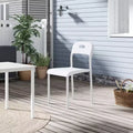 Dining Chairs, Stackable Kitchen Chairs, Plastic Dining Room Chair with Metal Legs, Waterproof & Stain-Resistant, for Indoor and Outdoor, White